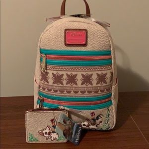Disney Loungefly Moana Mini Backpack & Cardholder